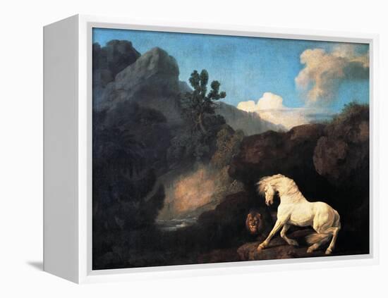 A Horse Frightened by a Lion, 1770-George Stubbs-Framed Premier Image Canvas