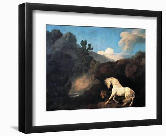 A Horse Frightened by a Lion, 1770-George Stubbs-Framed Giclee Print