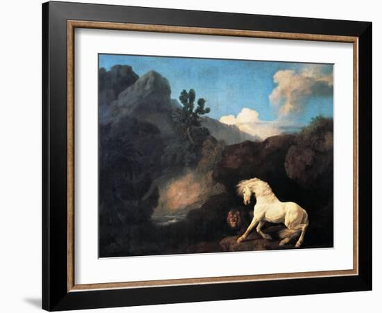 A Horse Frightened by a Lion, 1770-George Stubbs-Framed Giclee Print