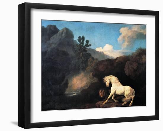 A Horse Frightened by a Lion, 1770-George Stubbs-Framed Giclee Print