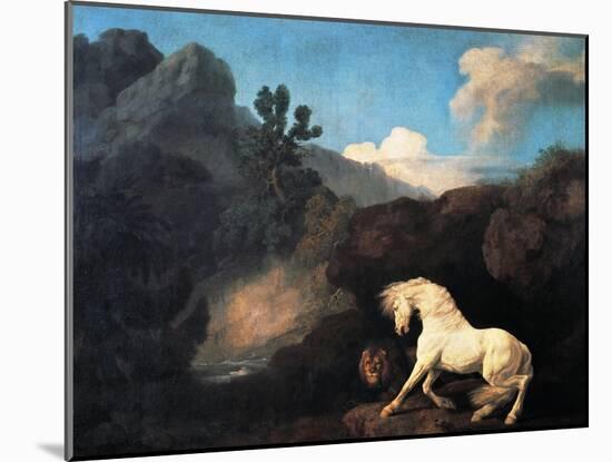 A Horse Frightened by a Lion, 1770-George Stubbs-Mounted Giclee Print