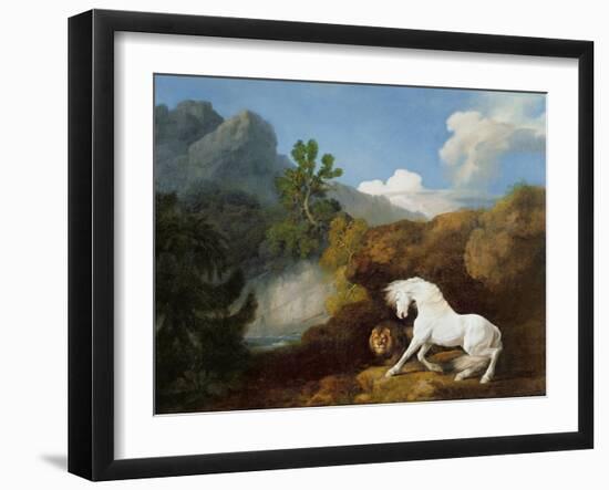 A Horse Frightened by a Lion, 1770-George Stubbs-Framed Giclee Print