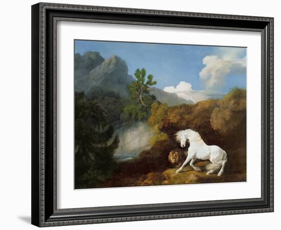 A Horse Frightened by a Lion, 1770-George Stubbs-Framed Giclee Print