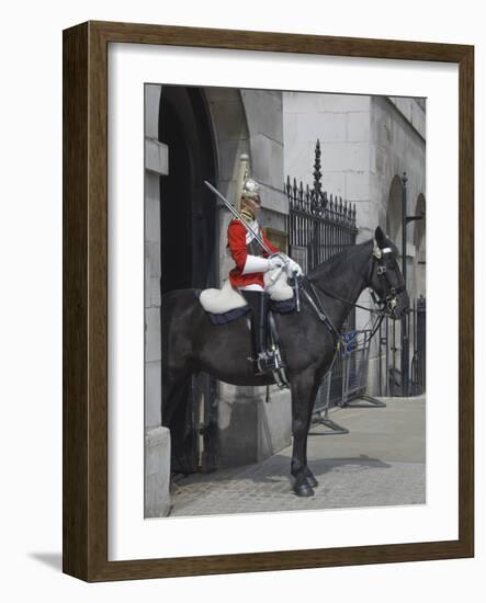 A Horse Guard in Whitehall, London, England, United Kingdom, Europe-James Emmerson-Framed Photographic Print