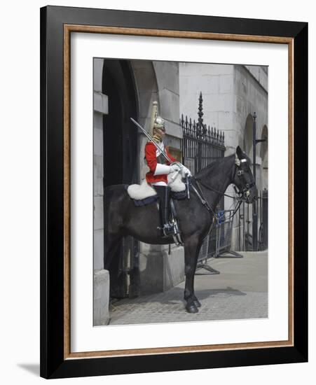 A Horse Guard in Whitehall, London, England, United Kingdom, Europe-James Emmerson-Framed Photographic Print