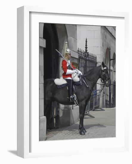 A Horse Guard in Whitehall, London, England, United Kingdom, Europe-James Emmerson-Framed Photographic Print