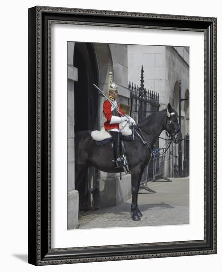 A Horse Guard in Whitehall, London, England, United Kingdom, Europe-James Emmerson-Framed Photographic Print