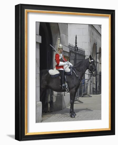 A Horse Guard in Whitehall, London, England, United Kingdom, Europe-James Emmerson-Framed Photographic Print