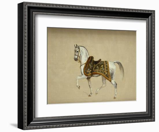 A Horse in Ceremonial Saddlecloth - the Mount of the Marquess Clanricade-Richard Barrett Davis-Framed Giclee Print