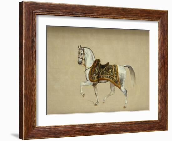 A Horse in Ceremonial Saddlecloth - the Mount of the Marquess Clanricade-Richard Barrett Davis-Framed Giclee Print