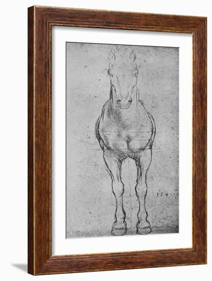 'A Horse Seen from the Front', c1480 (1945)-Leonardo Da Vinci-Framed Giclee Print