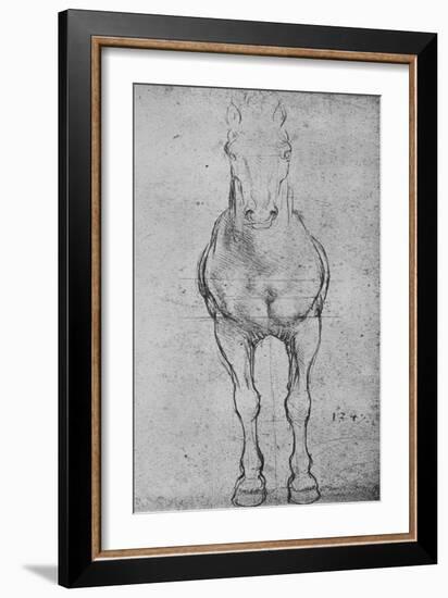 'A Horse Seen from the Front', c1480 (1945)-Leonardo Da Vinci-Framed Giclee Print