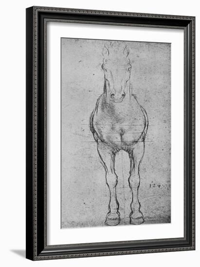 'A Horse Seen from the Front', c1480 (1945)-Leonardo Da Vinci-Framed Giclee Print