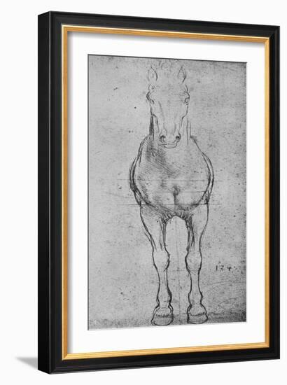 'A Horse Seen from the Front', c1480 (1945)-Leonardo Da Vinci-Framed Giclee Print