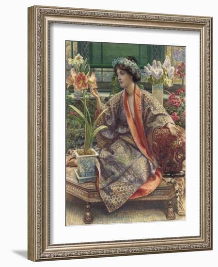 A Hot-House Flower, 1909 (Watercolour, Bodycolour, Gum Arabic, Heightened with Gold)-Sir Edward John Poynter-Framed Giclee Print