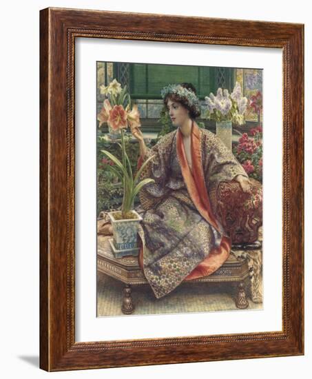 A Hot-House Flower, 1909 (Watercolour, Bodycolour, Gum Arabic, Heightened with Gold)-Sir Edward John Poynter-Framed Giclee Print