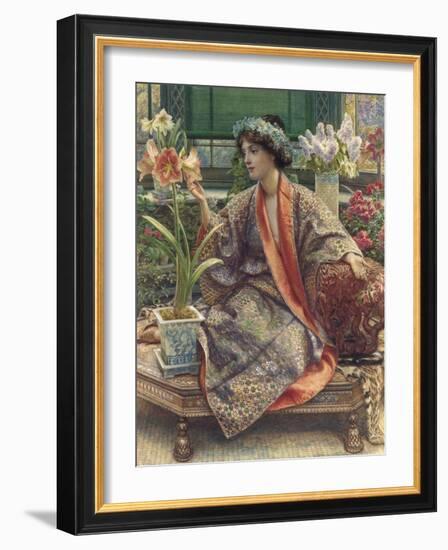 A Hot-House Flower, 1909 (Watercolour, Bodycolour, Gum Arabic, Heightened with Gold)-Sir Edward John Poynter-Framed Giclee Print