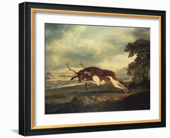 A Hound Attacking a Stag, 1769-Herri Met De Bles-Framed Giclee Print