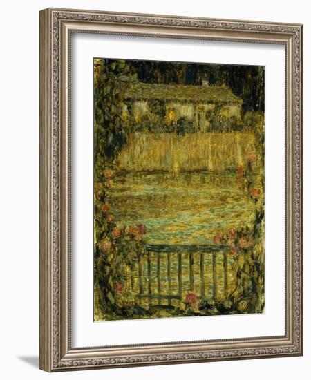 A House by the Water at Dusk; La Maison Au Bord De L'Eau Au Crepuscule, 1909-Henri Eugene Augustin Le Sidaner-Framed Giclee Print