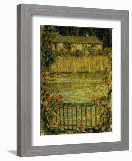 A House by the Water at Dusk; La Maison Au Bord De L'Eau Au Crepuscule, 1909-Henri Eugene Augustin Le Sidaner-Framed Giclee Print