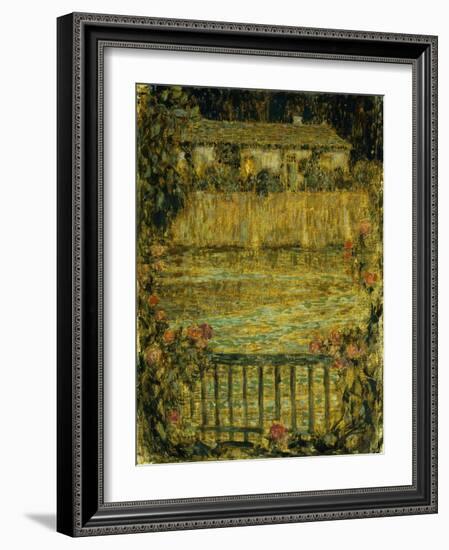 A House by the Water at Dusk; La Maison Au Bord De L'Eau Au Crepuscule, 1909-Henri Eugene Augustin Le Sidaner-Framed Giclee Print