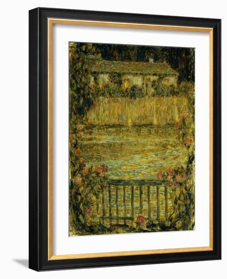 A House by the Water at Dusk; La Maison Au Bord De L'Eau Au Crepuscule, 1909-Henri Eugene Augustin Le Sidaner-Framed Giclee Print