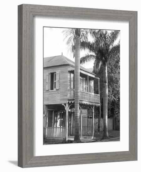 A House in Port Au Prince, 1908-09-Harry Hamilton Johnston-Framed Photographic Print