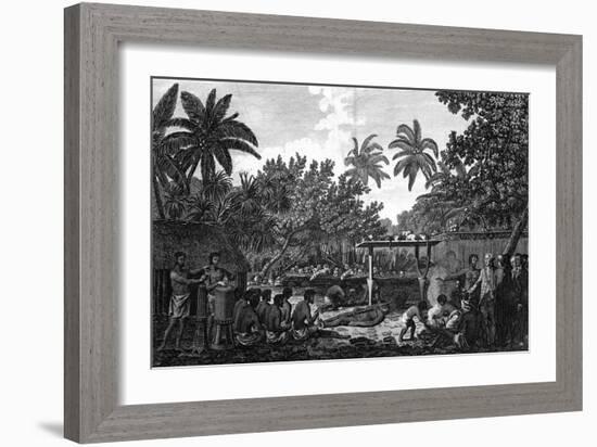 A Human Sacrifice in a Morai, in Otaheite; in the Presence of Captain Cook, C1773-John Webber-Framed Giclee Print