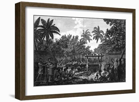 A Human Sacrifice in a Morai, in Otaheite; in the Presence of Captain Cook, C1773-John Webber-Framed Giclee Print