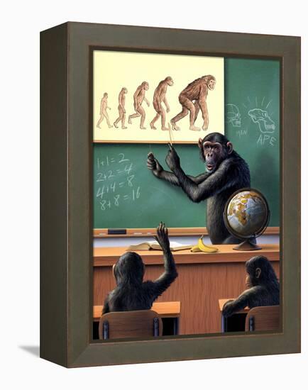 A Humorous View of the Reverse Evolution of Man-null-Framed Stretched Canvas