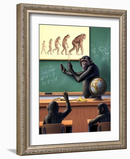 A Humorous View of the Reverse Evolution of Man-null-Framed Art Print