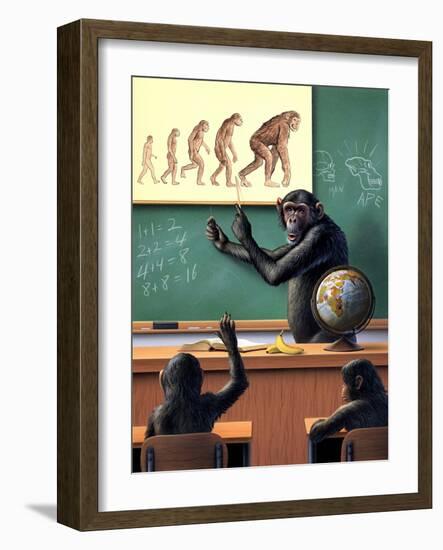 A Humorous View of the Reverse Evolution of Man-null-Framed Art Print