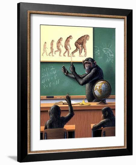 A Humorous View of the Reverse Evolution of Man-null-Framed Art Print