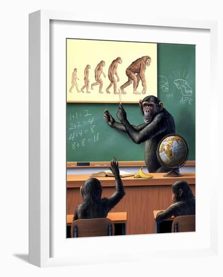 A Humorous View of the Reverse Evolution of Man-null-Framed Art Print