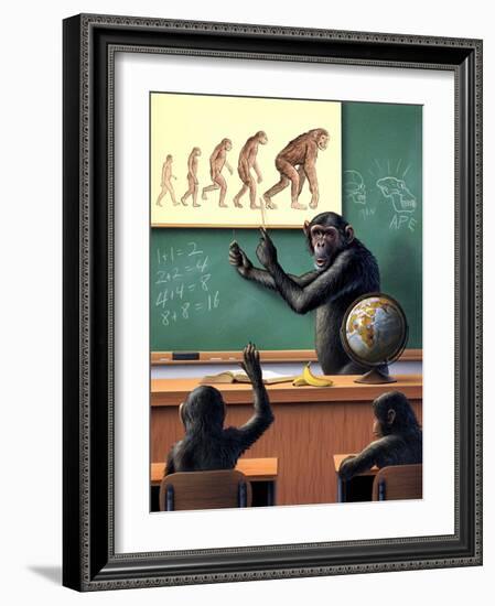 A Humorous View of the Reverse Evolution of Man-null-Framed Art Print