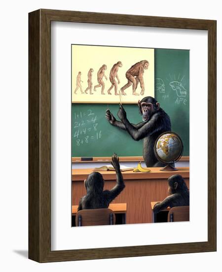 A Humorous View of the Reverse Evolution of Man-null-Framed Premium Giclee Print