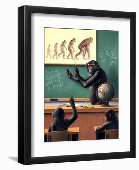 A Humorous View of the Reverse Evolution of Man-null-Framed Art Print