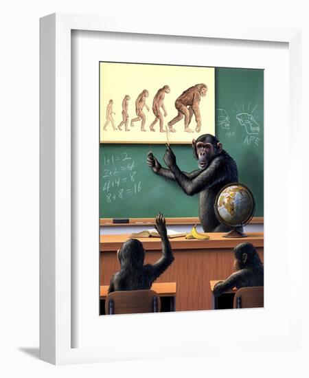 A Humorous View of the Reverse Evolution of Man-null-Framed Art Print