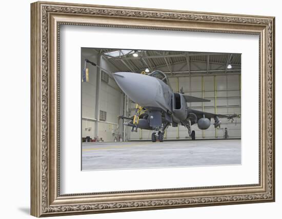 A Hungarian Air Force Jas-39 Gripen in the Hangar-Stocktrek Images-Framed Photographic Print