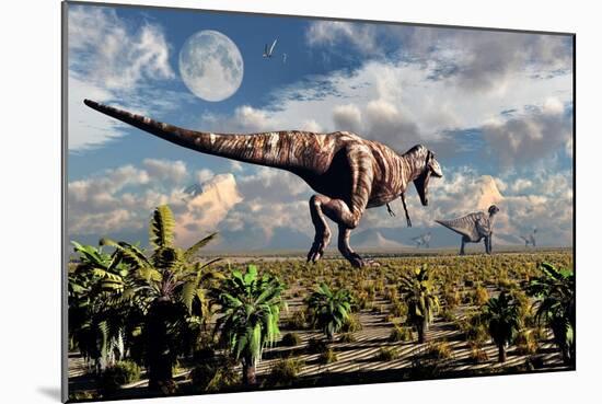 A Hungry Tyrannosaurus Rex Chasing a Small Group of Parasaurolophus-Stocktrek Images-Mounted Art Print