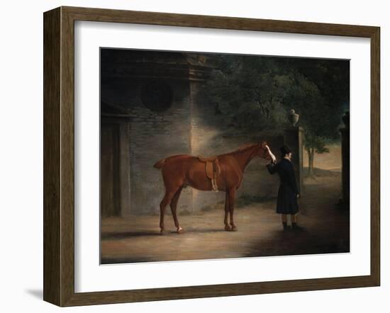 A Hunter and Groom in a Courtyard, 1816-Henry Thomas Alken-Framed Giclee Print