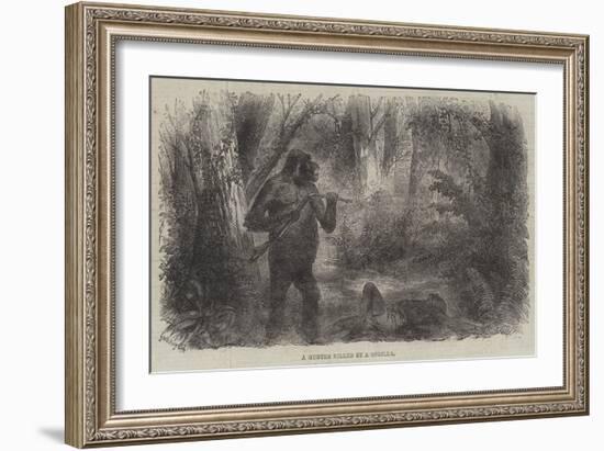 A Hunter Killed by a Gorilla-null-Framed Giclee Print