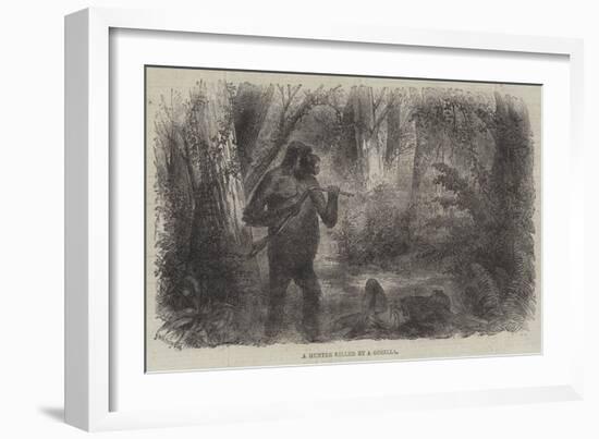 A Hunter Killed by a Gorilla-null-Framed Giclee Print