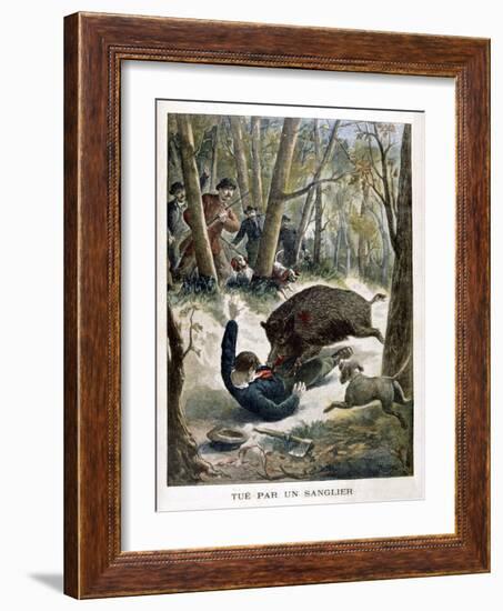 A Hunter Killed by a Wild Boar, 1901-null-Framed Giclee Print