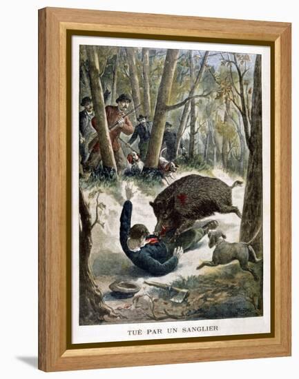 A Hunter Killed by a Wild Boar, 1901-null-Framed Premier Image Canvas