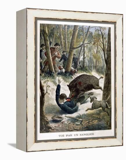 A Hunter Killed by a Wild Boar, 1901-null-Framed Premier Image Canvas