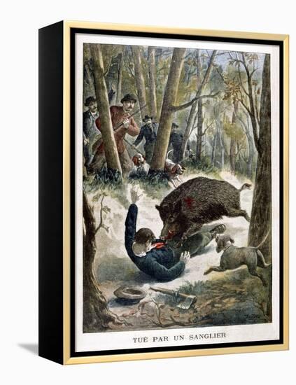 A Hunter Killed by a Wild Boar, 1901-null-Framed Premier Image Canvas