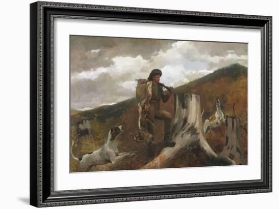 A Huntsman and Dogs, 1891 (Oil on Canvas)-Winslow Homer-Framed Giclee Print