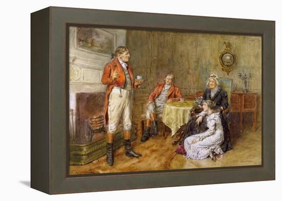 A Huntsman Reciting a Tale (W/C)-George Goodwin Kilburne-Framed Premier Image Canvas