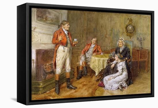 A Huntsman Reciting a Tale (W/C)-George Goodwin Kilburne-Framed Premier Image Canvas